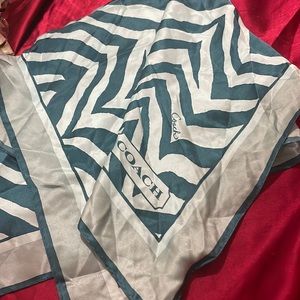 Coach Print Silk Scarf 27x27